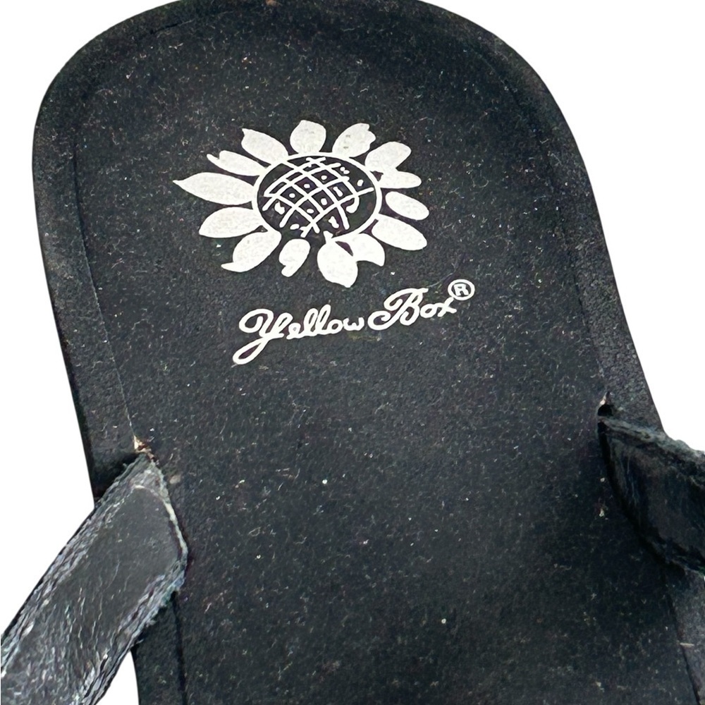 Yellow Box Black‎ Sandals with Rhinestone Embellishments - Picture 4 of 12